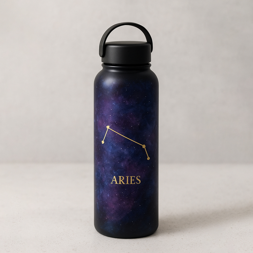 Zodiac Constellation Water Bottle – Galaxy Astrology Edition